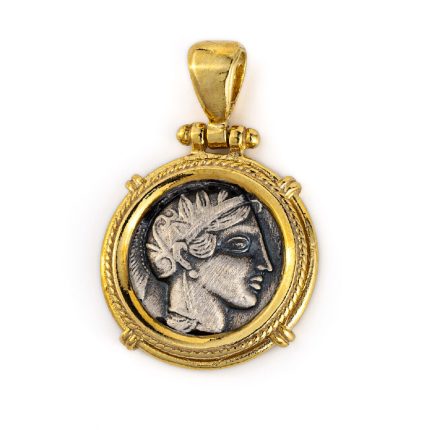 Goddess Athena and Wise owl pendant