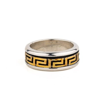 Greek key Ring – 925 Sterling Silver and Gold Plated