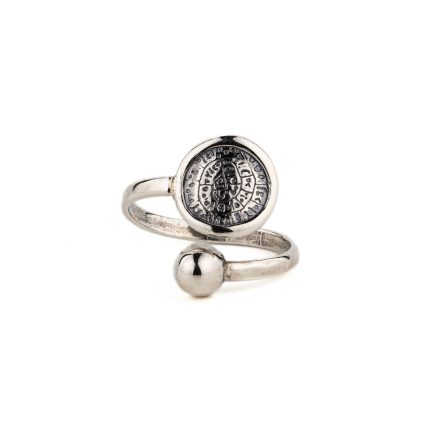 Adjustable Phaistos Disc Ring – Sterling Silver 925