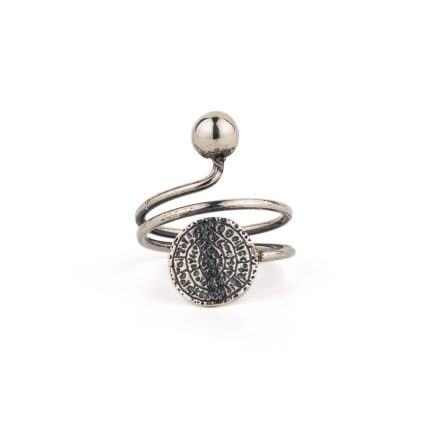 Adjustable Phaistos Ring – 925 Sterling Silver