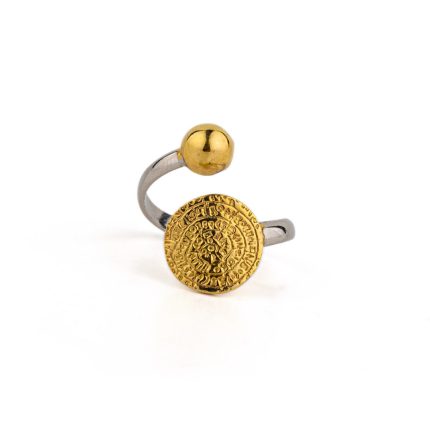 Phaistos Ring – Sterling Silver and Gold Plated