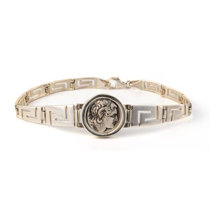 Alexander The Great Coin Bracelet - 925 Sterling Silver