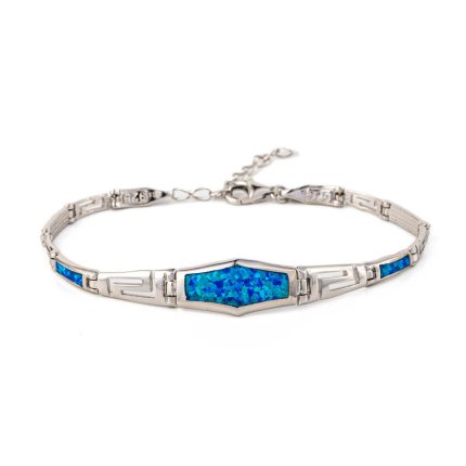 Meander Bracelet - 925 Sterling Silver with Opal