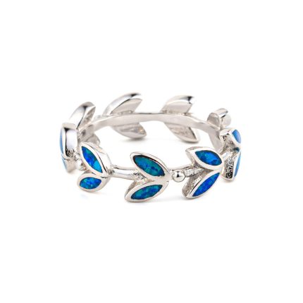 Opal Wreath Leaf Ring- 925 Sterling Silver