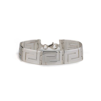 Greek Key Link Bracelet – 925 Sterling Silver