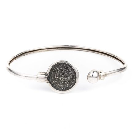 Phaistos Disc Hinge Bracelet in 925 Sterling Silver