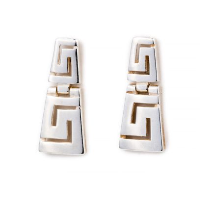 Sterling Silver Meander Stud Earrings