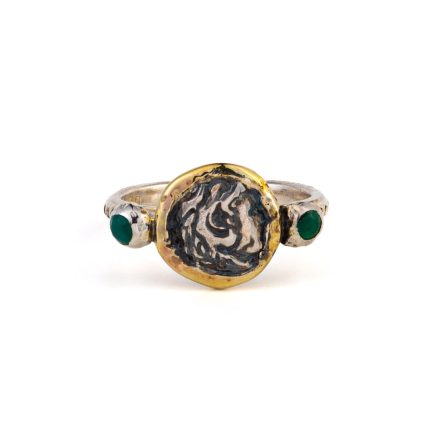 Hercules Ring with Emeralds - 14K Gold and Sterling Silver