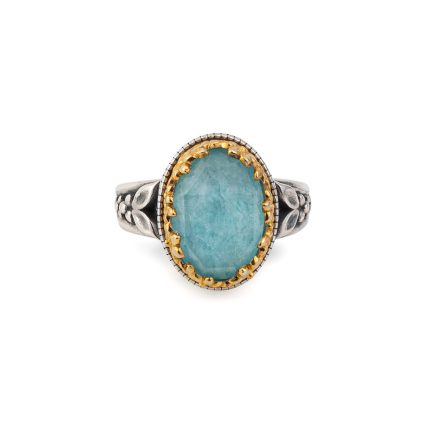 Gerochristo – Dione ring in sterling silver with Amazonite