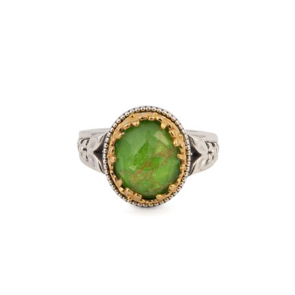 Gerochristo – Dione ring with Green Copper - 925 Sterling silver