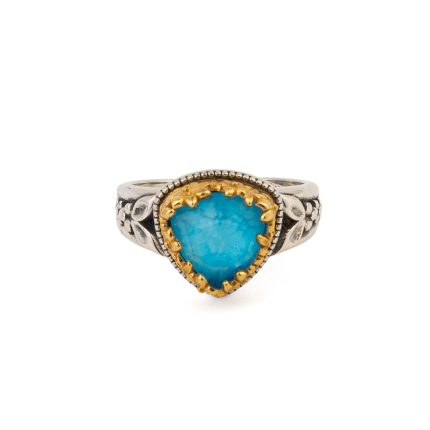 Gerochristo - Iris ring in Sterling Silver with Turquoise