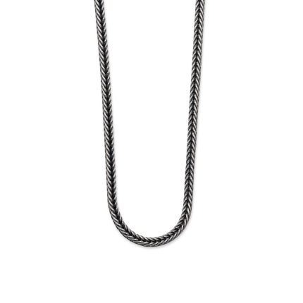 925 Sterling Silver Oxidised Wheat Thick Chain