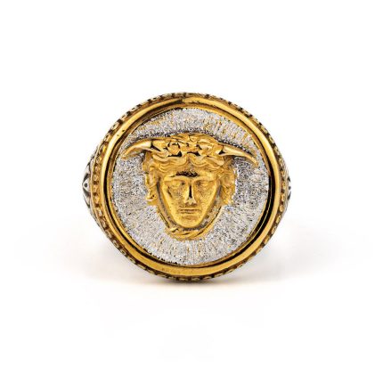 Theseus and the Minotaur Coin Ring Sterling Silver and Gold Plated