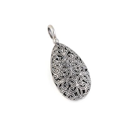 Gerochristo - Kallisto teardrop pendant in oxidized silver 925