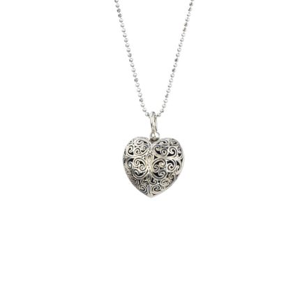 Gerochristo - Kallisto Heart pendant in oxidized silver 925