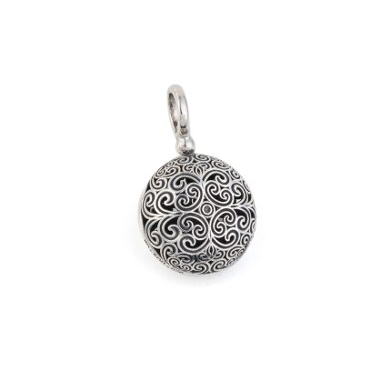 Gerochristo - Kallisto round pendant in oxidized silver 925