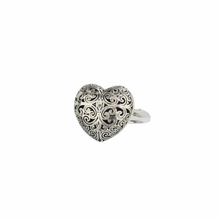 Kallisto Heart Ring in oxidized silver 925