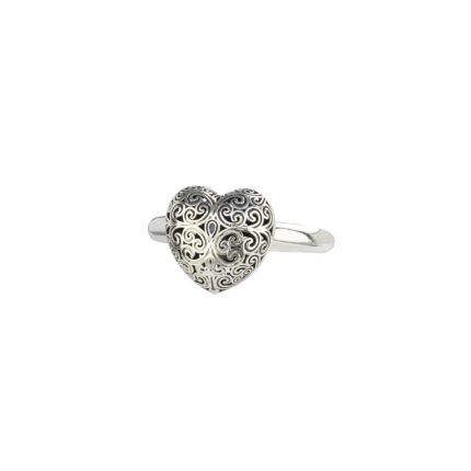 Kallisto Heart Ring in oxidized silver