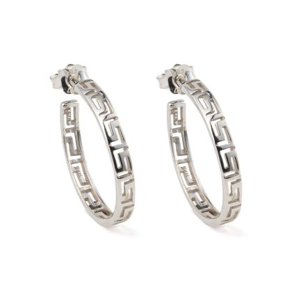 Greek Key Meandros Hoop Earrings
