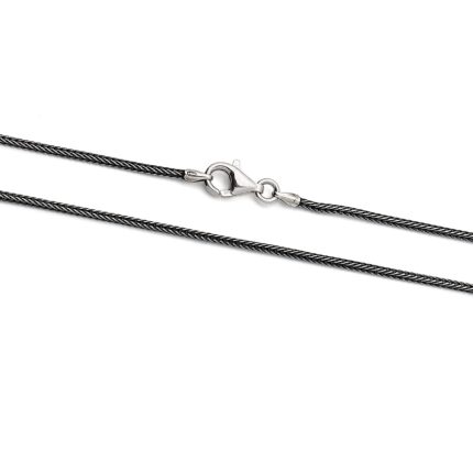 925 Sterling Silver Oxidised Wheat Chain