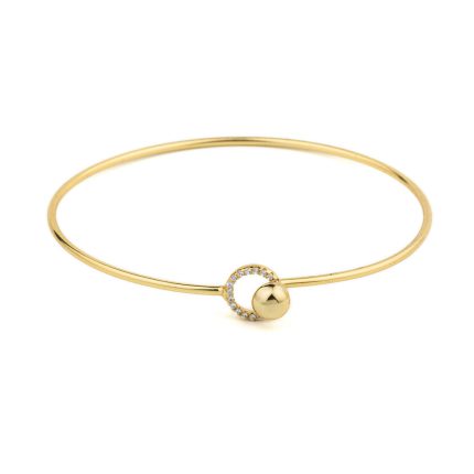 Minimal Circle Bangle Bracelet – 925 Sterling Silver and Gold Plated