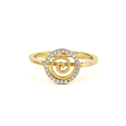 Spiral Ring with Cubic Zirconia