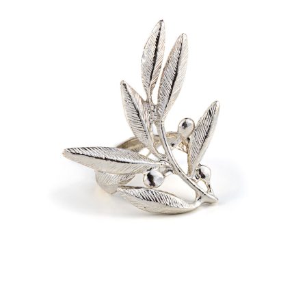 Ancient Greek Ring with olive leaves - Sterling Silver