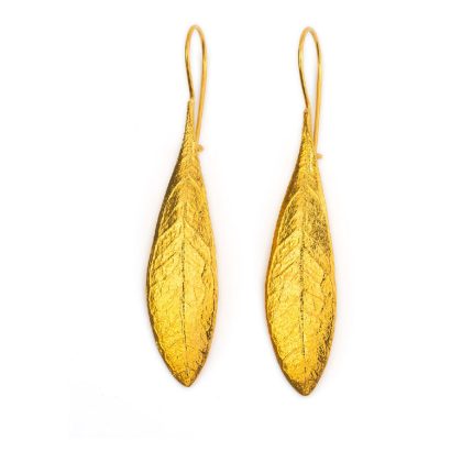 Olive Leaf Gold Plated Earrings