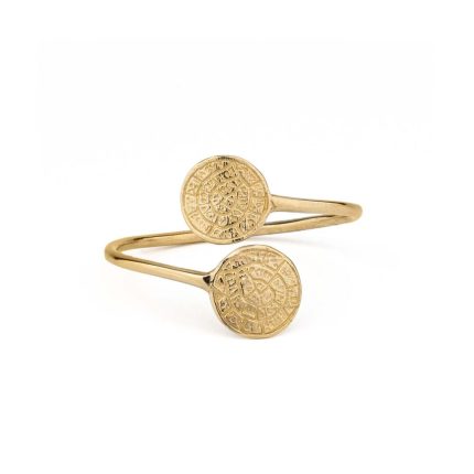 14k Gold Double Phaistos Disc Ring