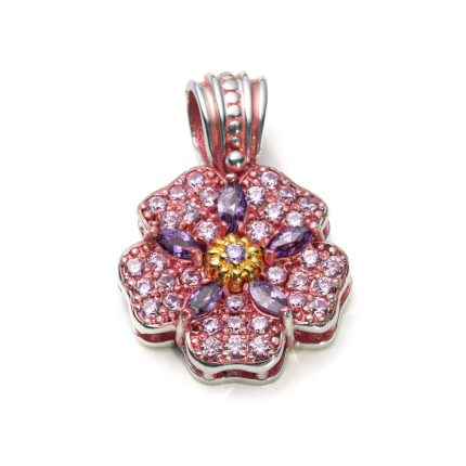 Flower Pendant with Swarovski Crystals