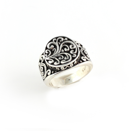 Byzantine Round Ring in Sterling Silver