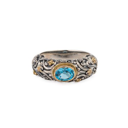 Eve Eden’s Garden ring in 18K Gold and Sterling Silver with semi precious stone