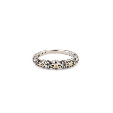 Kassandra Band ring in sterling silver with 18K Gold details