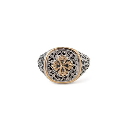 Byzantine ring in 18K Gold and Sterling Silver