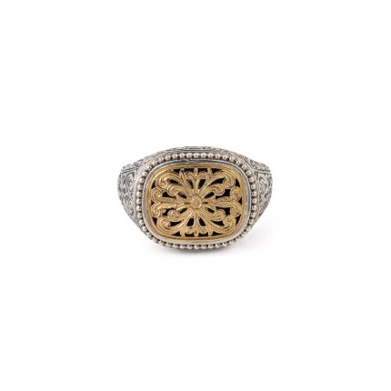 Classic byzantine ring in 18K Gold and Sterling Silver