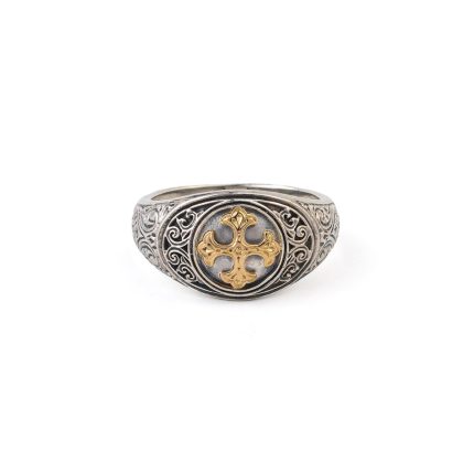 Symbol Ring in 18K Gold and Sterling Silver