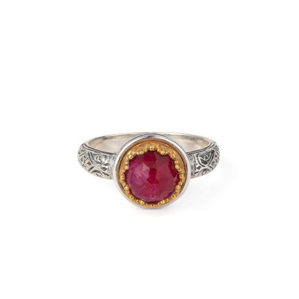 Gerochristo - Iris ring in Sterling Silver with Ruby