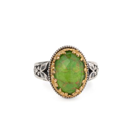 Gerochristo – Dione ring in sterling silver with Green Copper