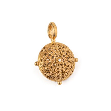 Gerochristo - Kallisto round pendant in Gold plated silver 925