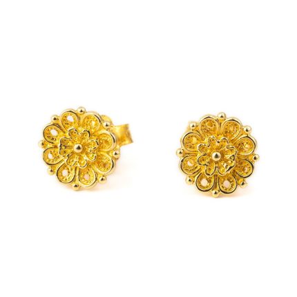Byzantine Rosette Stud Earrings – 18K Gold