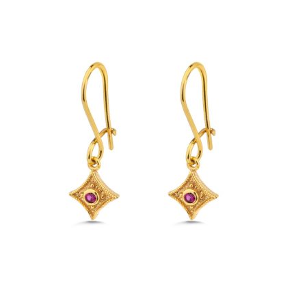 Byzantine Star Earrings with Zircon