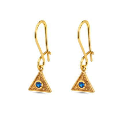 Byzantine Triangle Drop Earrings with Zircon
