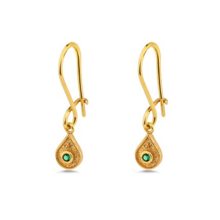 Byzantine Tear Drop Earrings with Zircon