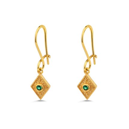 Byzantine Rhombus Earrings with Zircon
