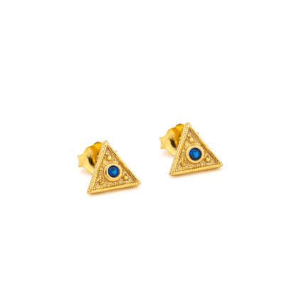 Byzantine Mini Triangle Earrings with Zircon
