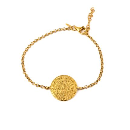 Phaistos Disc Chain Bracelet – Sterling Silver and Gold Plated