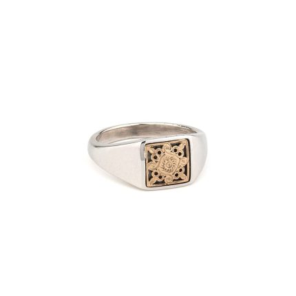 Gerochristo - Monastiraki men Ring in 18K Gold and Sterling Silver
