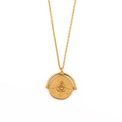 Minoan Bee Necklace 925 Sterling Silver Gold Plated