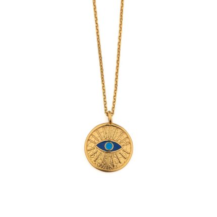 Evil Eye Charm Necklace – 925 Sterling Silver Gold Plated