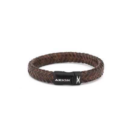 Axion Stainless Steel Leather Bracelet